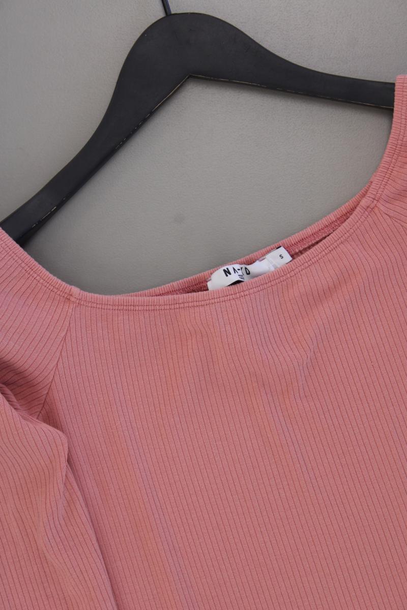 NA-KD Schlauchkleid Gr. S Langarm mit Carmen-Ausschnitt rosa