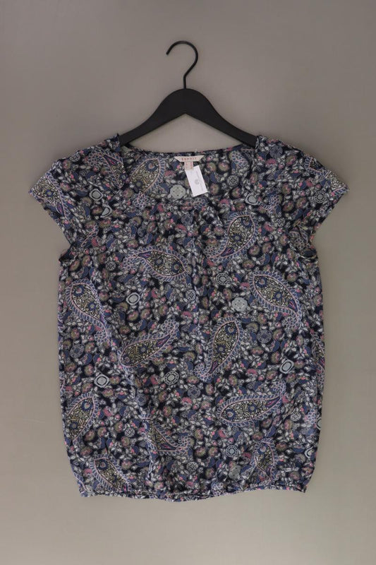 Esprit Kurzarmbluse Gr. 36 mit Paisleymuster blau aus Polyester
