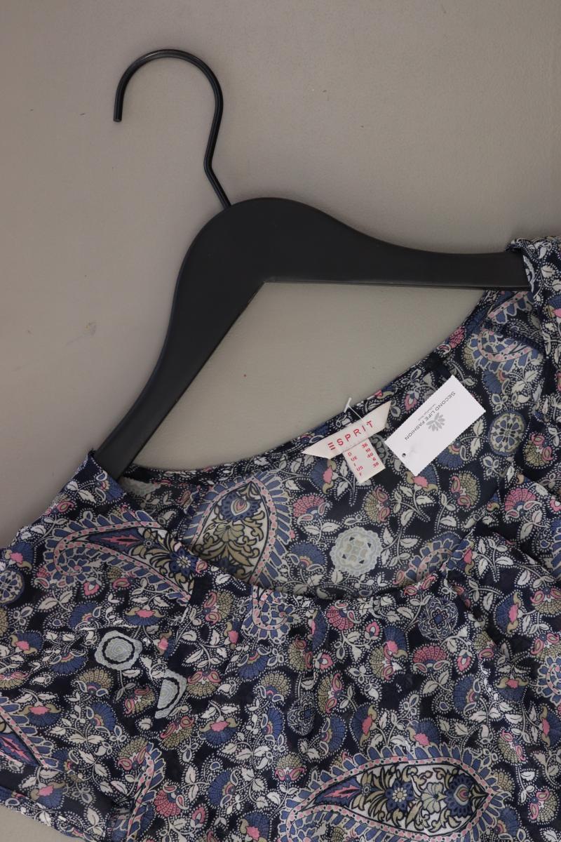 Esprit Kurzarmbluse Gr. 36 mit Paisleymuster blau aus Polyester
