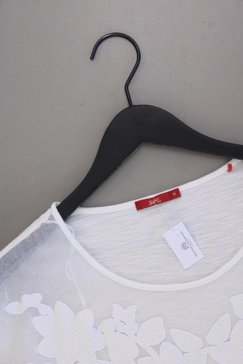edc by Esprit T-Shirt Gr. M Kurzarm weiß aus Baumwolle