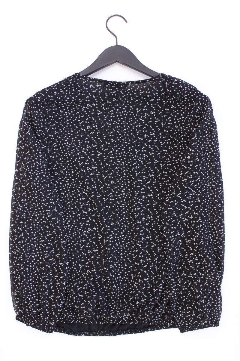 Sure Bluse mit Herzmuster Gr. L Langarm schwarz aus Polyester