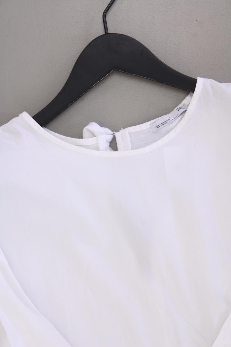 Zara T-Shirt Gr. M Kurzarm weiß aus Baumwolle