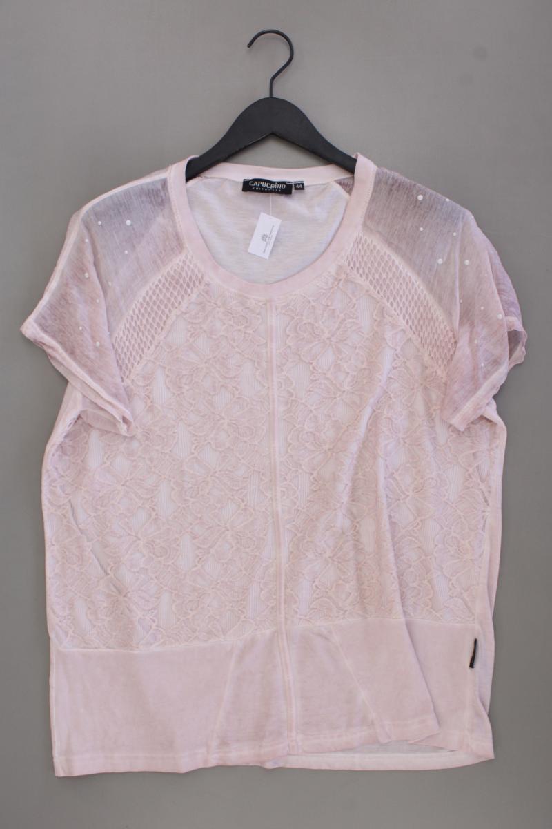 Cappuccino T-Shirt Gr. 44 Kurzarm rosa aus Baumwolle
