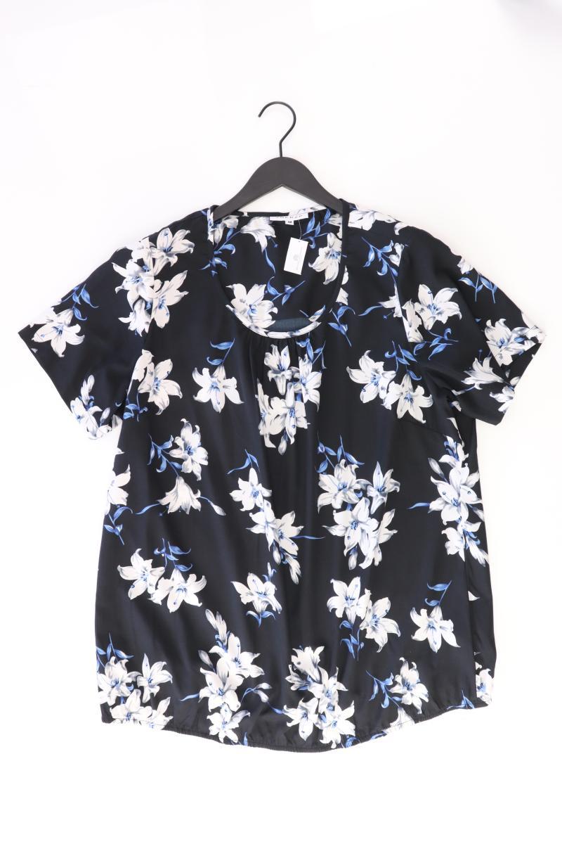 Zhenzi Kurzarmbluse Gr. XL mit Blumenmuster schwarz aus Polyester
