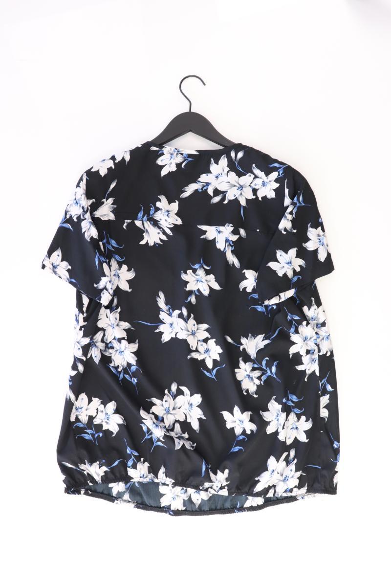 Zhenzi Kurzarmbluse Gr. XL mit Blumenmuster schwarz aus Polyester