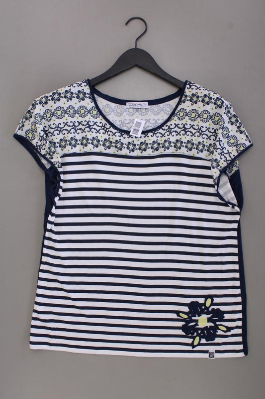 Noos Noos Bluse Gr. L gestreift Kurzarm blau aus Viskose