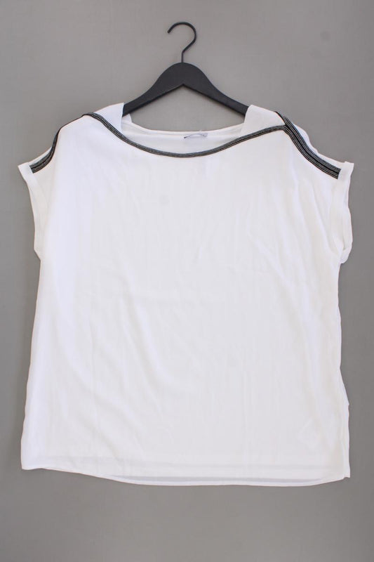 Taifun Kurzarmbluse Gr. 46 neuwertig weiß aus Polyester