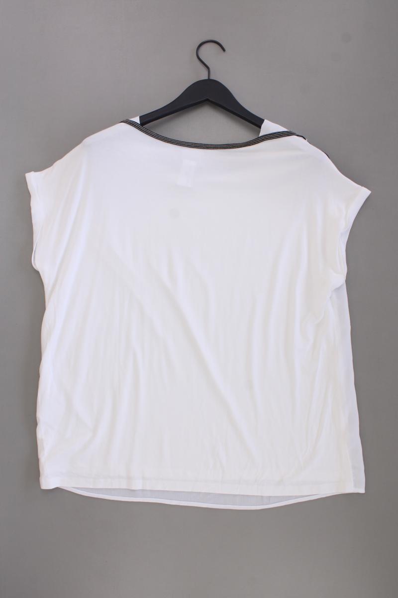 Taifun Kurzarmbluse Gr. 46 neuwertig weiß aus Polyester