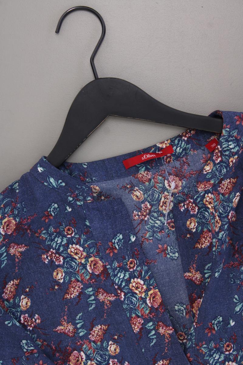 s.Oliver Langarmbluse Gr. 38 mit Blumenmuster blau