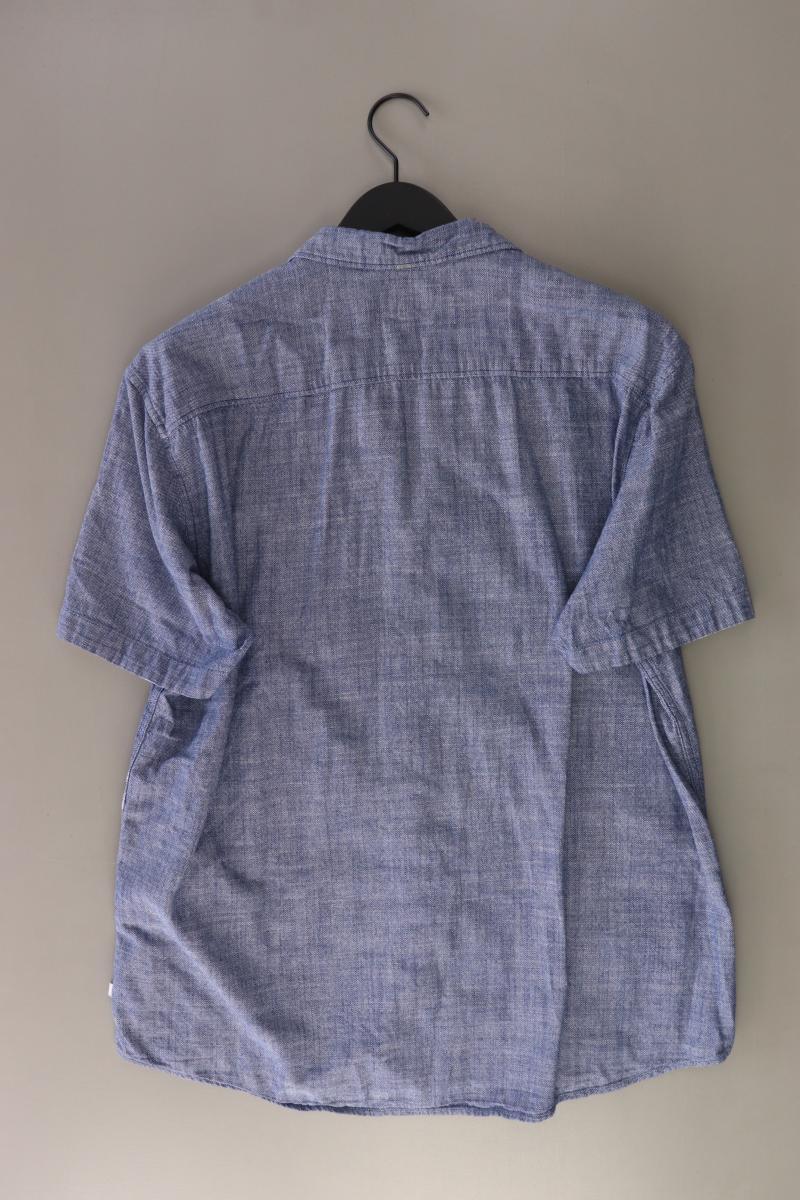 QS by s.Oliver Kurzarmhemd für Herren Gr. XXL blau aus Baumwolle