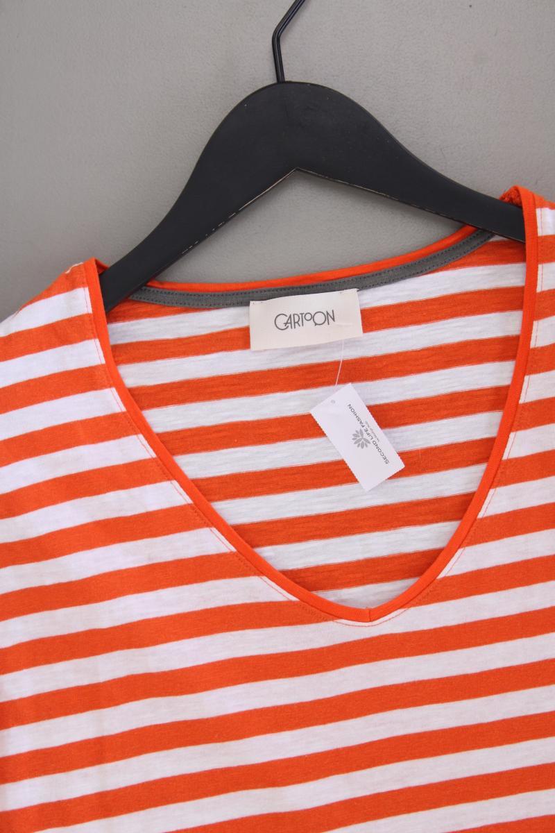 Cartoon Ringelshirt Gr. 40 gestreift Kurzarm orange aus Baumwolle