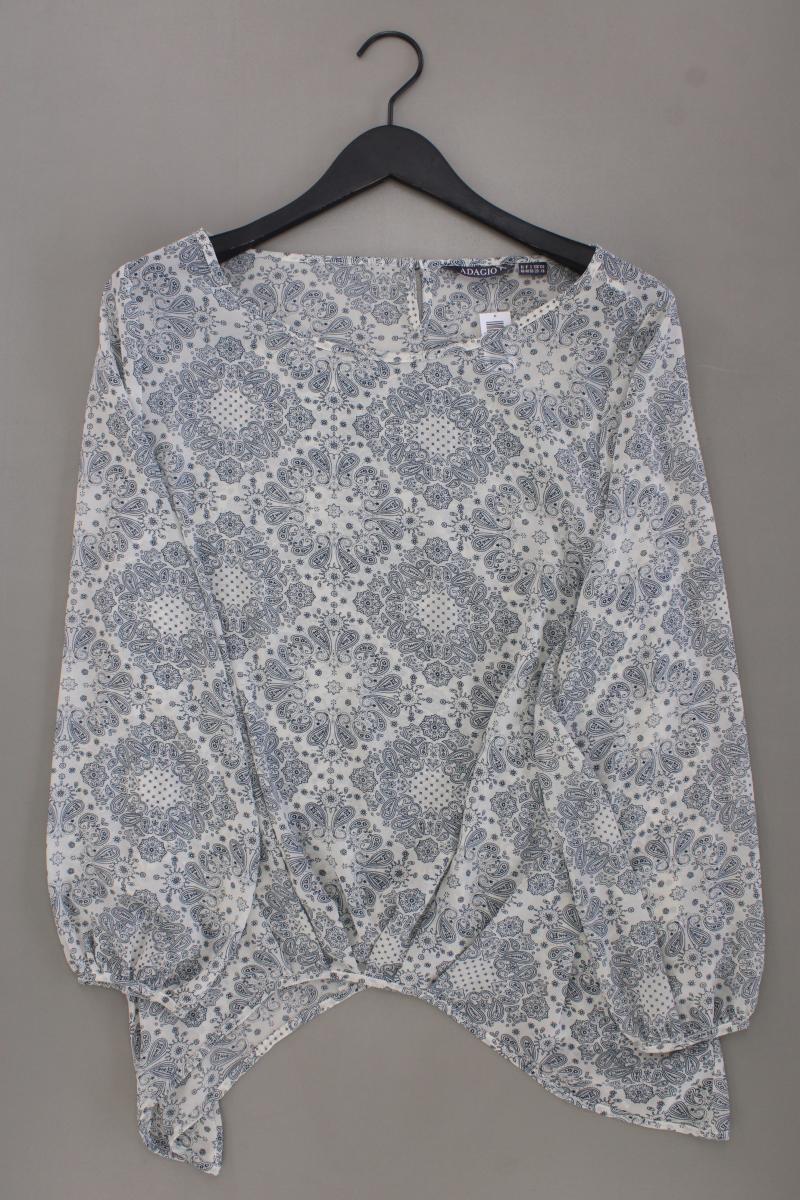Adagio Langarmbluse Gr. 46 mit Paisleymuster neuwertig creme aus Polyester