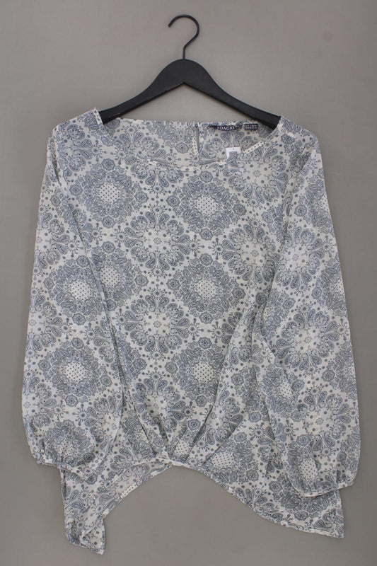 Adagio Langarmbluse Gr. 46 mit Paisleymuster neuwertig creme aus Polyester