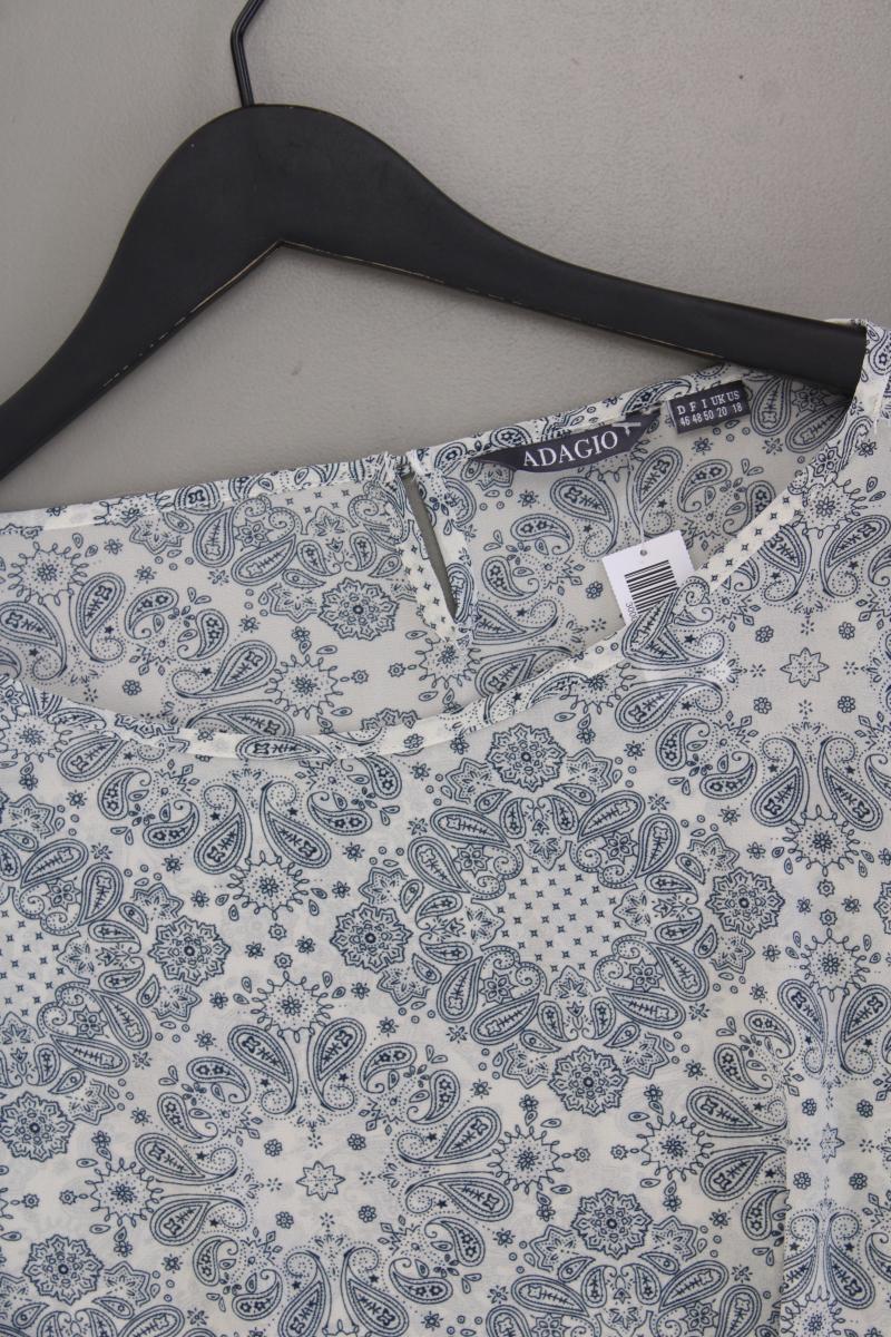 Adagio Langarmbluse Gr. 46 mit Paisleymuster neuwertig creme aus Polyester