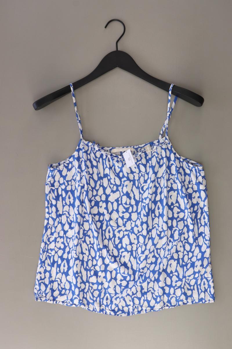 Esprit Spaghetti-Top Gr. M mit Tierdruck blau aus Viskose