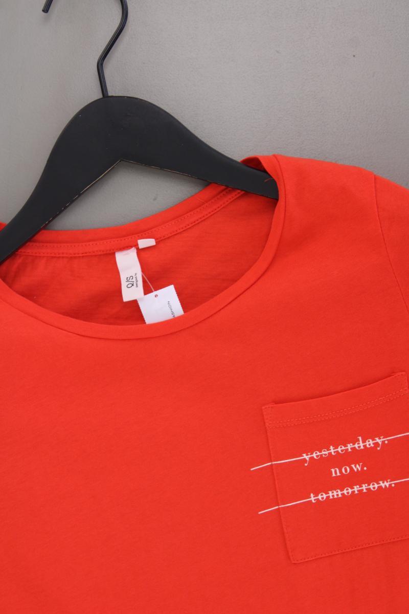 QS by s.Oliver T-Shirt Gr. XS Kurzarm rot aus Baumwolle