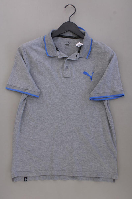 Puma Poloshirt für Herren Gr. M Kurzarm grau aus Baumwolle