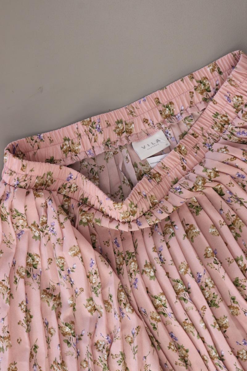 Vila Stretchrock Gr. 38 mit Blumenmuster rosa aus Polyester