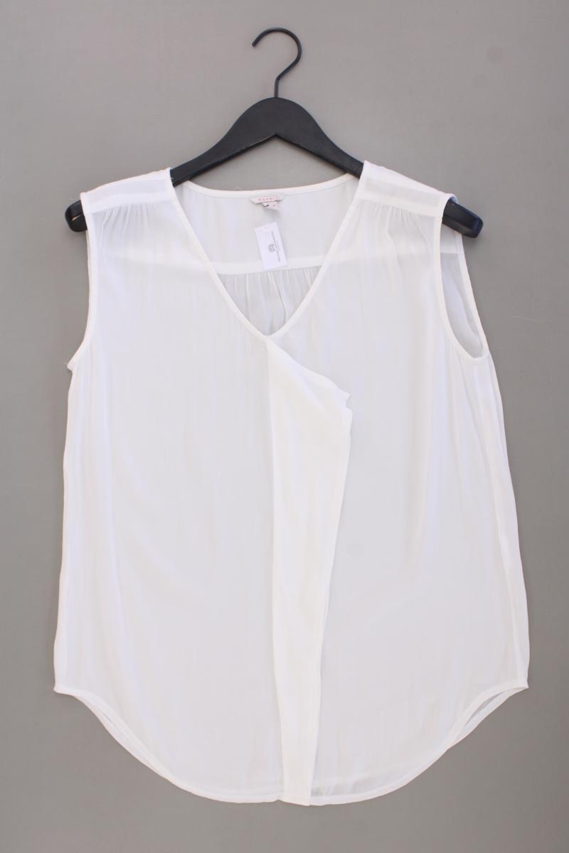 Esprit Chiffonbluse Gr. 38 Ärmellos creme