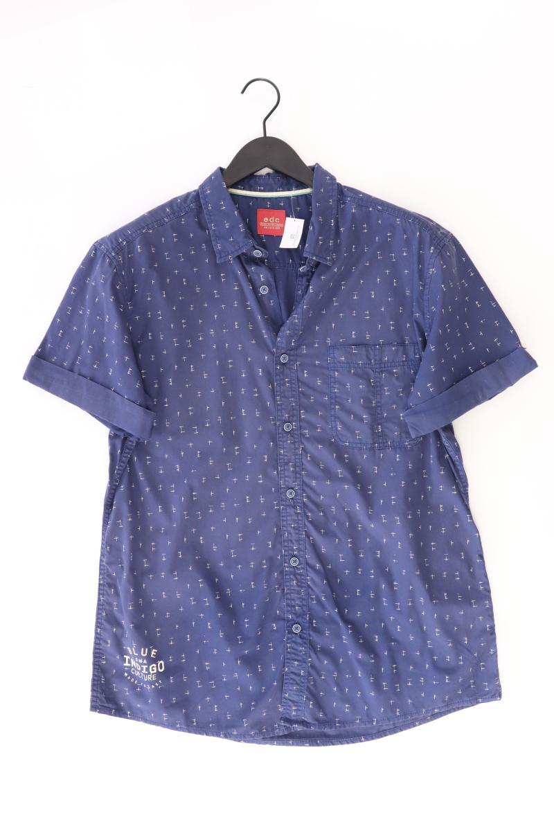 edc by Esprit Kurzarmhemd für Herren Gr. XL blau aus Baumwolle
