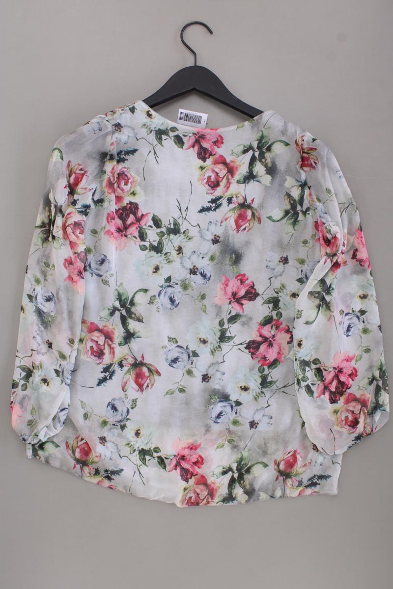 HEIMATLIEBE Classic Bluse Gr. M mit Blumenmuster 3/4 Ärmel grau aus Polyester