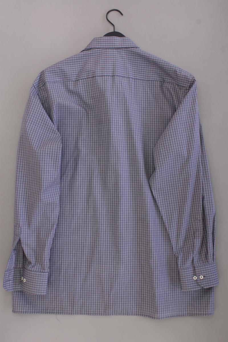 Eterna Karohemd für Herren Gr. Hemdgröße 45 kariert Langarm grau aus Baumwolle