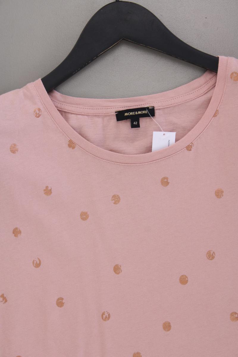 More&More T-Shirt Gr. 42 gepunktet Kurzarm rosa aus Baumwolle