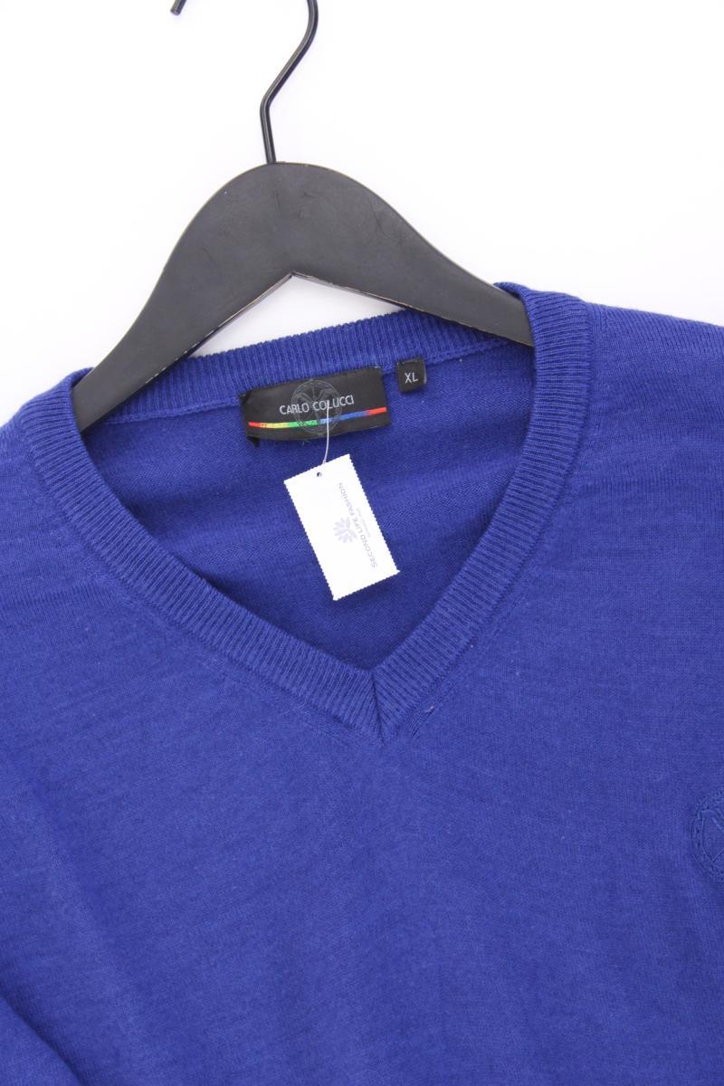 Carlo Colucci Wollpullover für Herren Gr. XL blau
