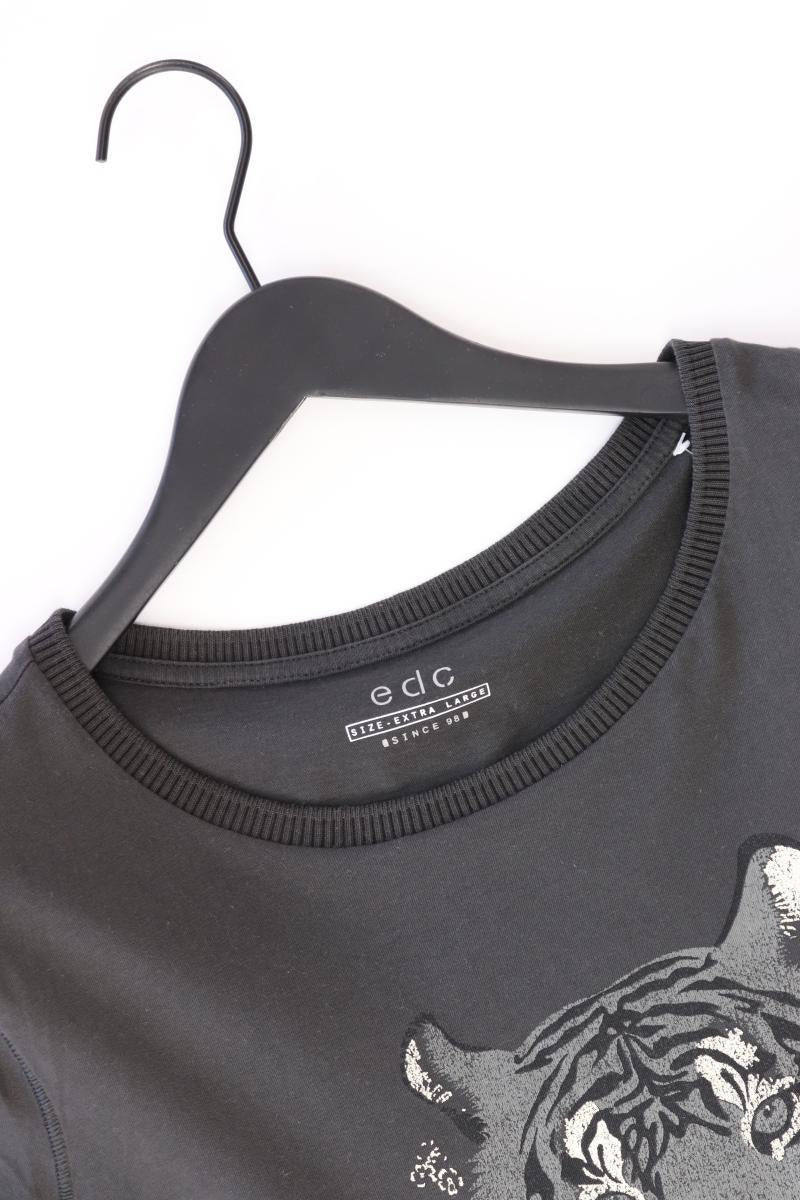 edc by Esprit Printshirt Gr. XL Kurzarm grau aus Baumwolle