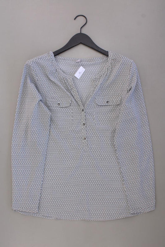 s.Oliver Langarmbluse Gr. 40 geometrisches Muster grau aus Polyester