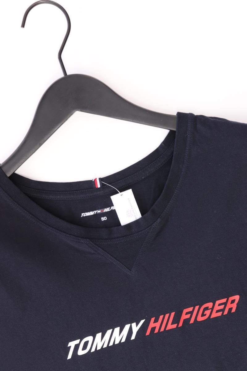 Tommy Hilfiger T-Shirt für Herren Gr. 50 Kurzarm blau aus Baumwolle