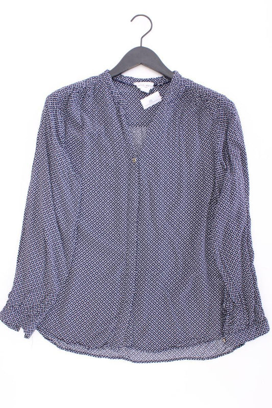 Holly & Whyte Langarmbluse Gr. L geometrisches Muster blau aus Viskose