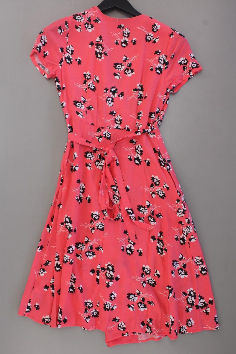 Calvin Klein Jeans Wickelkleid Gr. XS mit Blumenmuster Kurzarm rosa aus Viskose