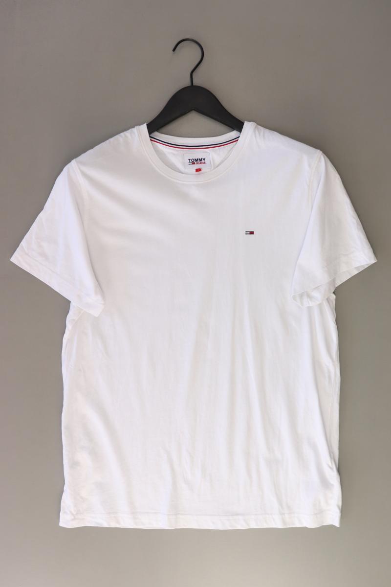 Tommy Jeans T-Shirt für Herren Gr. L Kurzarm weiß aus Baumwolle