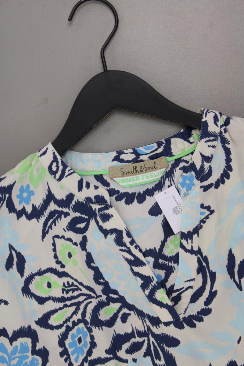 Smith & Soul Kurzarmbluse Gr. 38 mit Blumenmuster grün