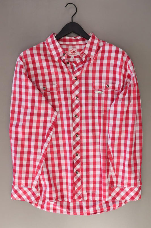 Spieth Wensky Trachtenhemd für Herren Gr. XL kariert Langarm rot aus Baumwolle