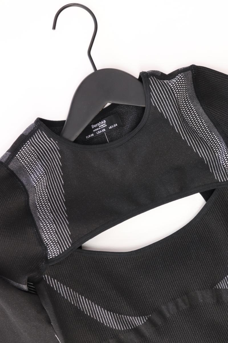 Bershka Schlauchkleid Gr. XS Langarm grau aus Polyester
