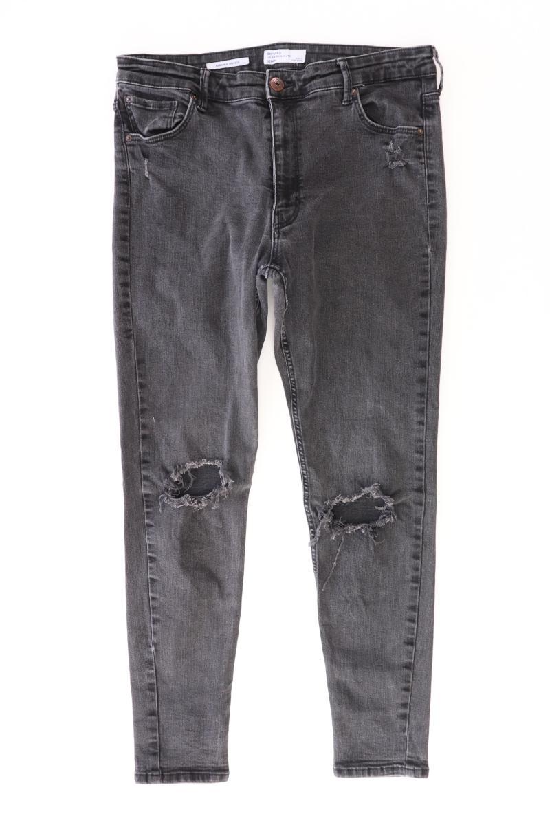 Bershka Skinny Jeans Gr. 44 grau aus Baumwolle