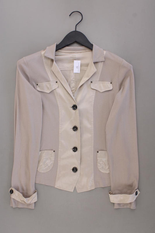 Marc Cain Poloshirt Gr. 40 Langarm creme aus Baumwolle