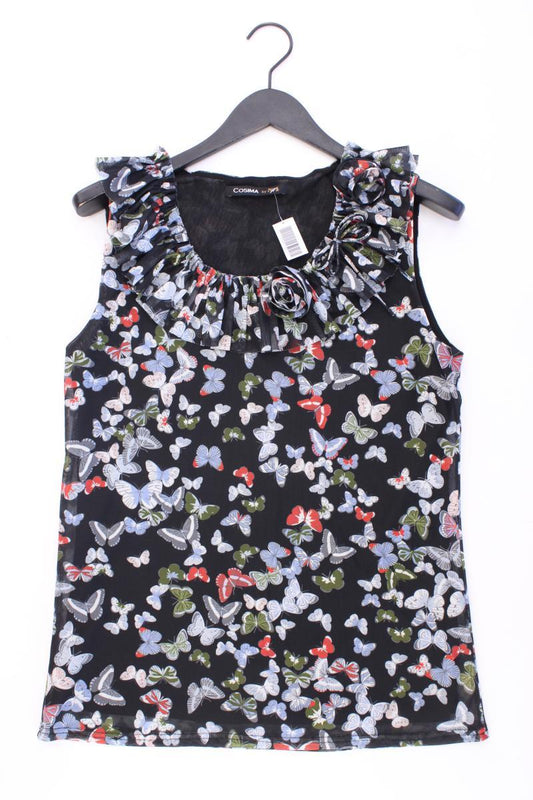 Cosima Classic Bluse Gr. 44 mit Blumenmuster Träger schwarz aus Polyester