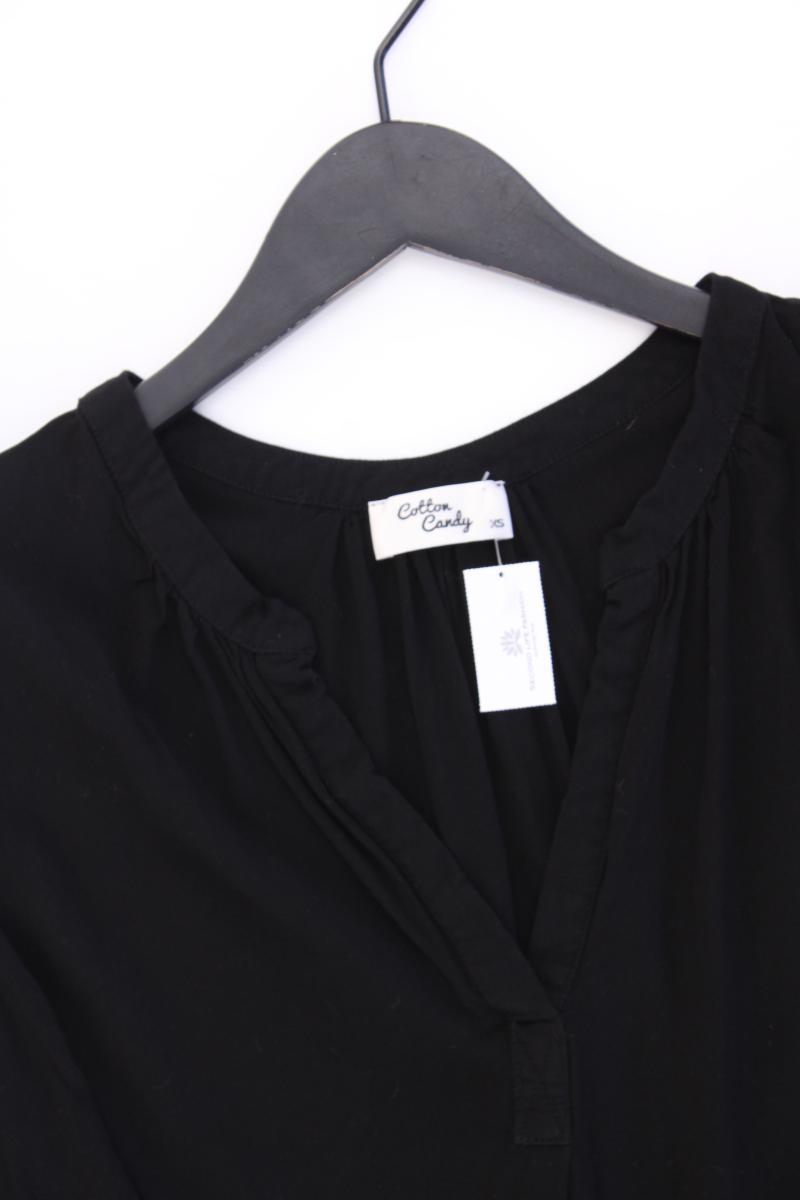 Cotton Candy Langarmbluse Gr. XS schwarz aus Viskose
