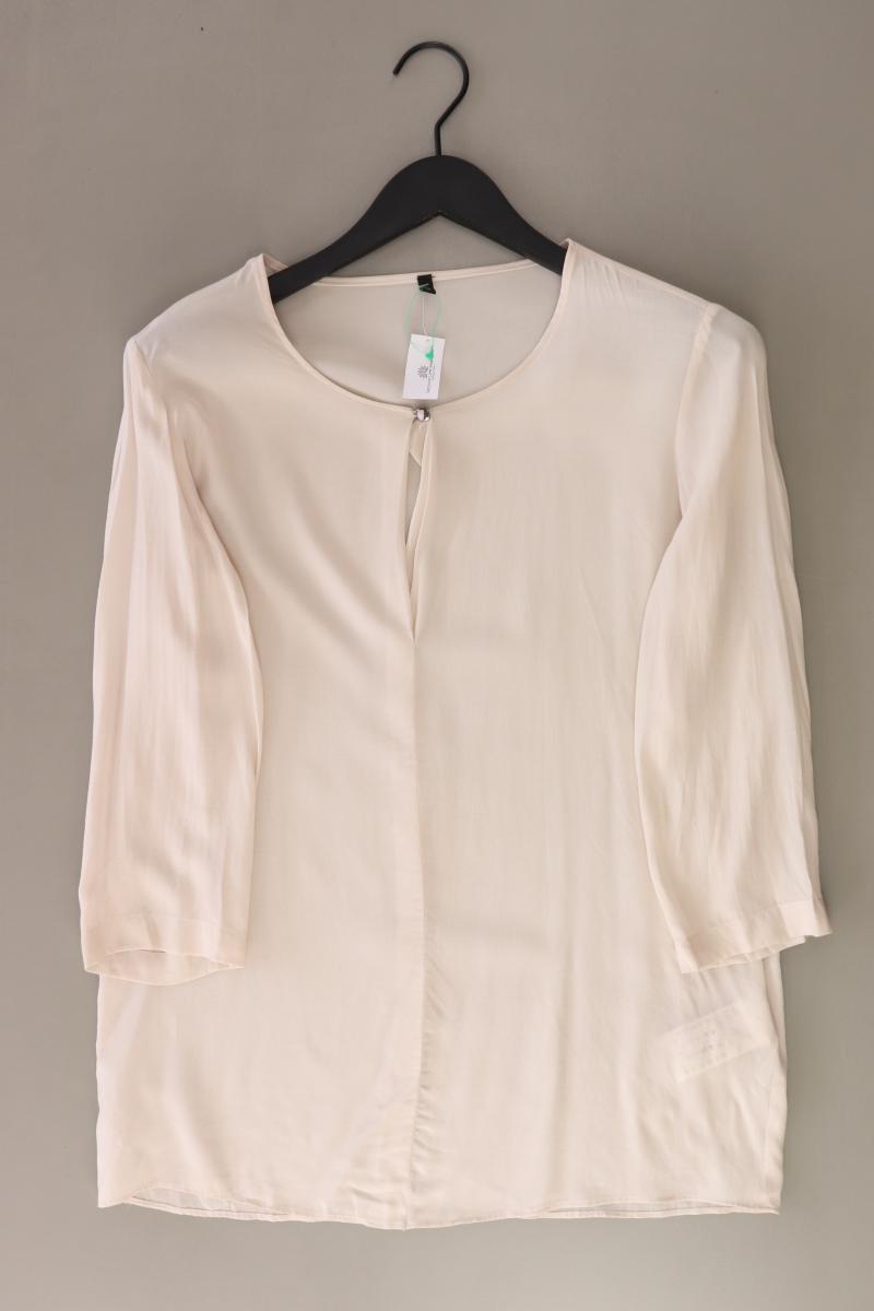 Benetton Regular Bluse Gr. S 3/4 Ärmel creme aus Viskose