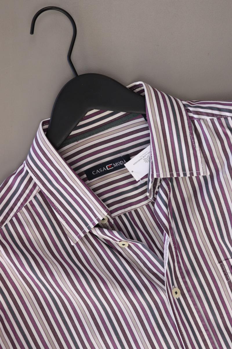 Casa Moda Langarmhemd für Herren Gr. L gestreift lila aus Baumwolle