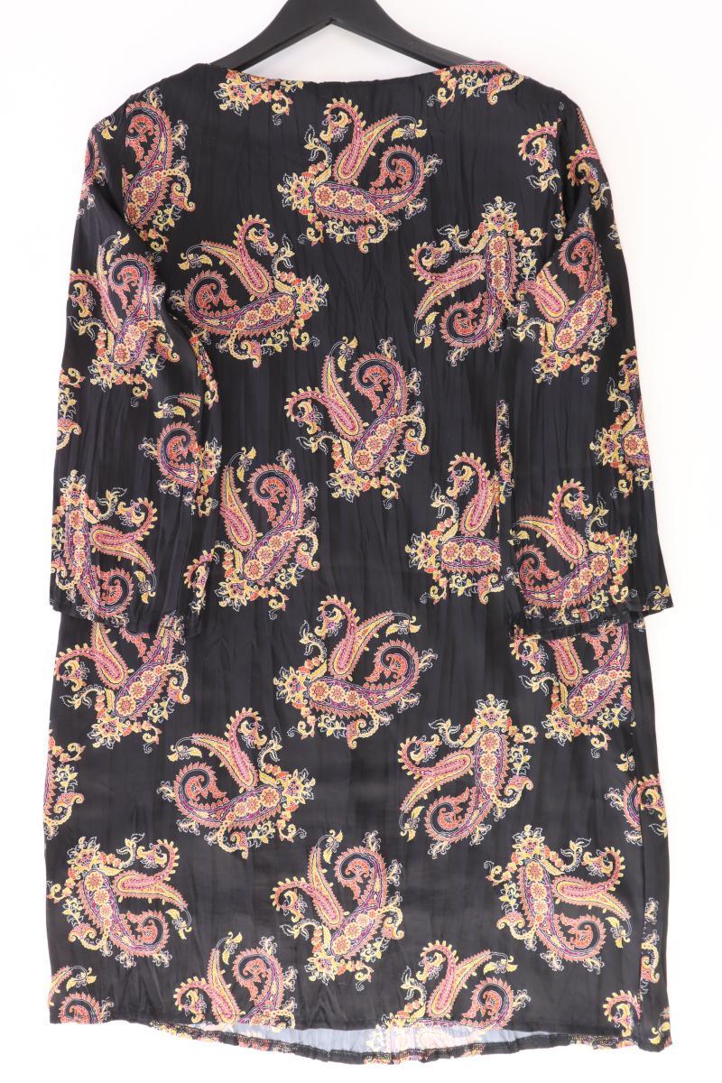 Langarmkleid Gr. 38 mit Paisleymuster schwarz aus Polyester