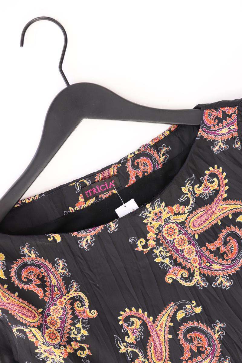 Langarmkleid Gr. 38 mit Paisleymuster schwarz aus Polyester