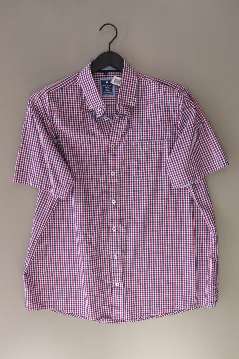 Redmond Karohemd für Herren Gr. XL kariert Kurzarm pink aus Baumwolle
