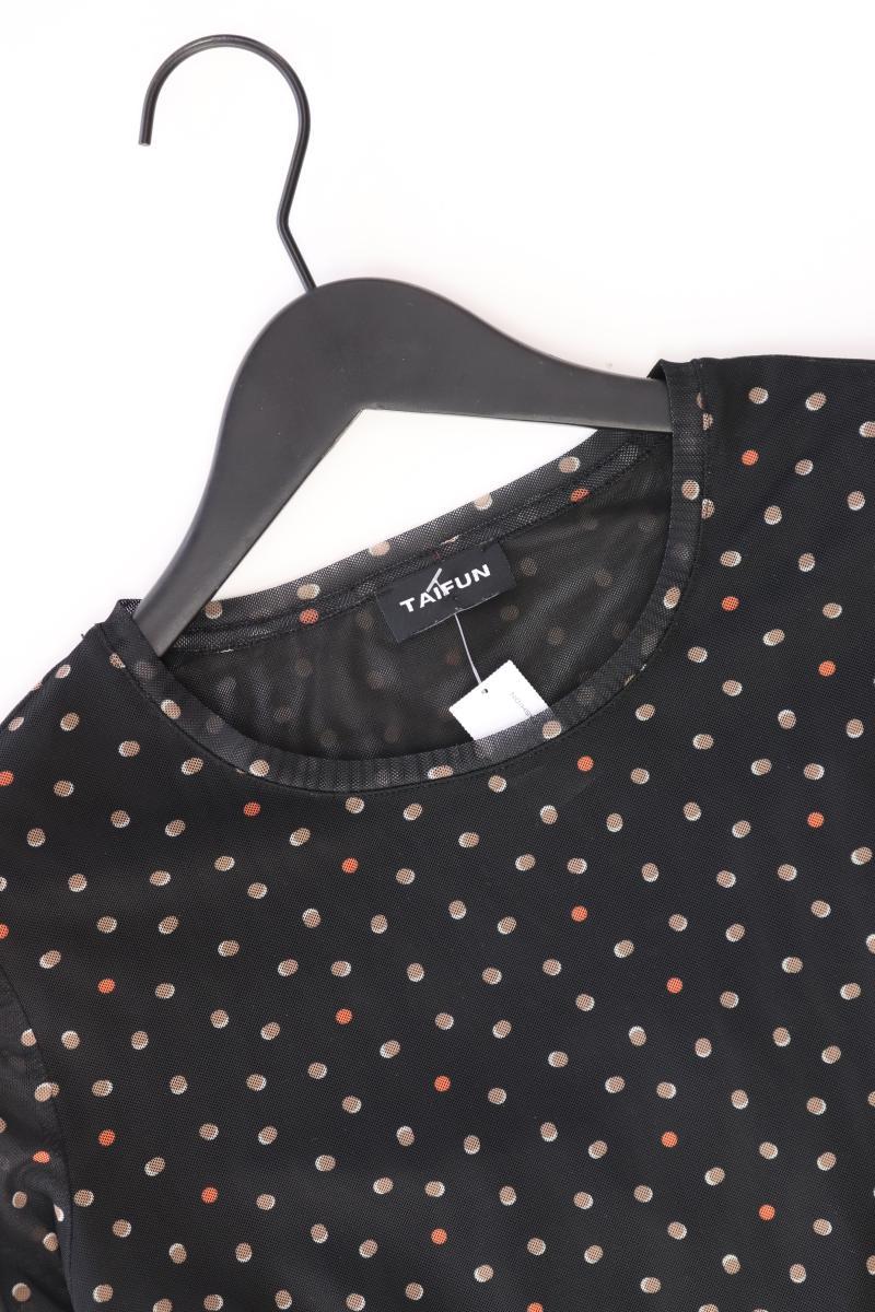 Taifun Chiffonbluse Gr. 38 gepunktet Langarm schwarz aus Polyester