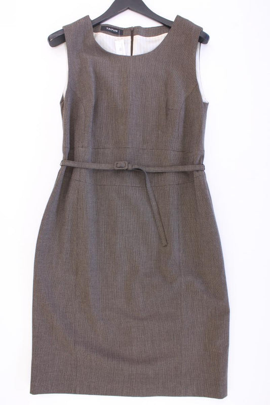 Taifun Bleistiftkleid Gr. 42 mit Gürtel Ärmellos braun