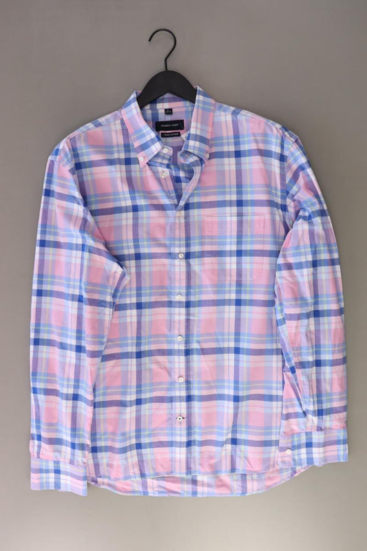 Andrew James Karohemd für Herren Gr. XL kariert Langarm rosa aus Baumwolle