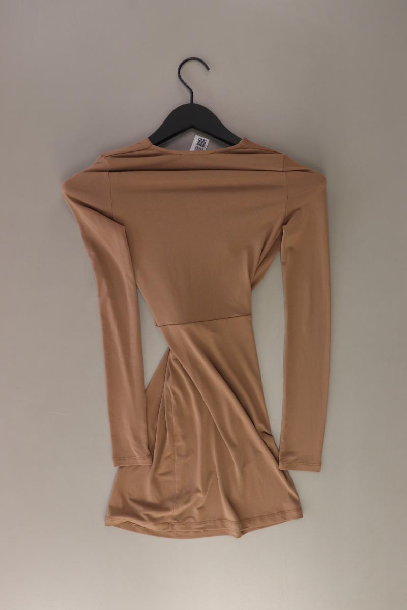 Pull&Bear Schlauchkleid Gr. XS Langarm braun aus Polyester